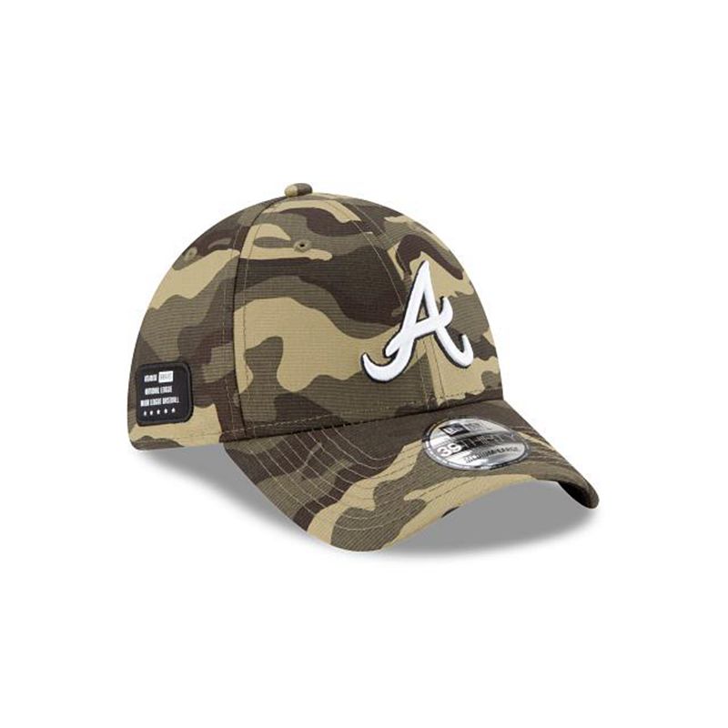 MLB Atlanta Braves Armed Forces Weekend 39Thirty Stretch Fit (RKG2360) - Green New Era Caps